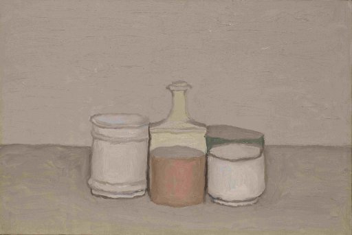 Giorgio Morandi - Stillleben mit Flasche und Gläsern
