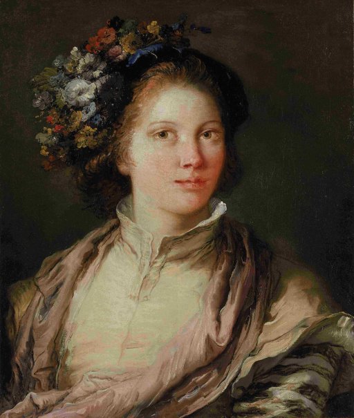 Giandomenico Tiepolo - Allegorical Portrait of a Young Woman as Flora 