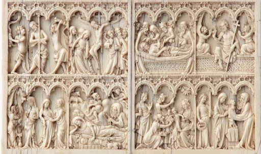 Anonymus French Master - Diptych with Scenes from the Life and Passion of Christ 